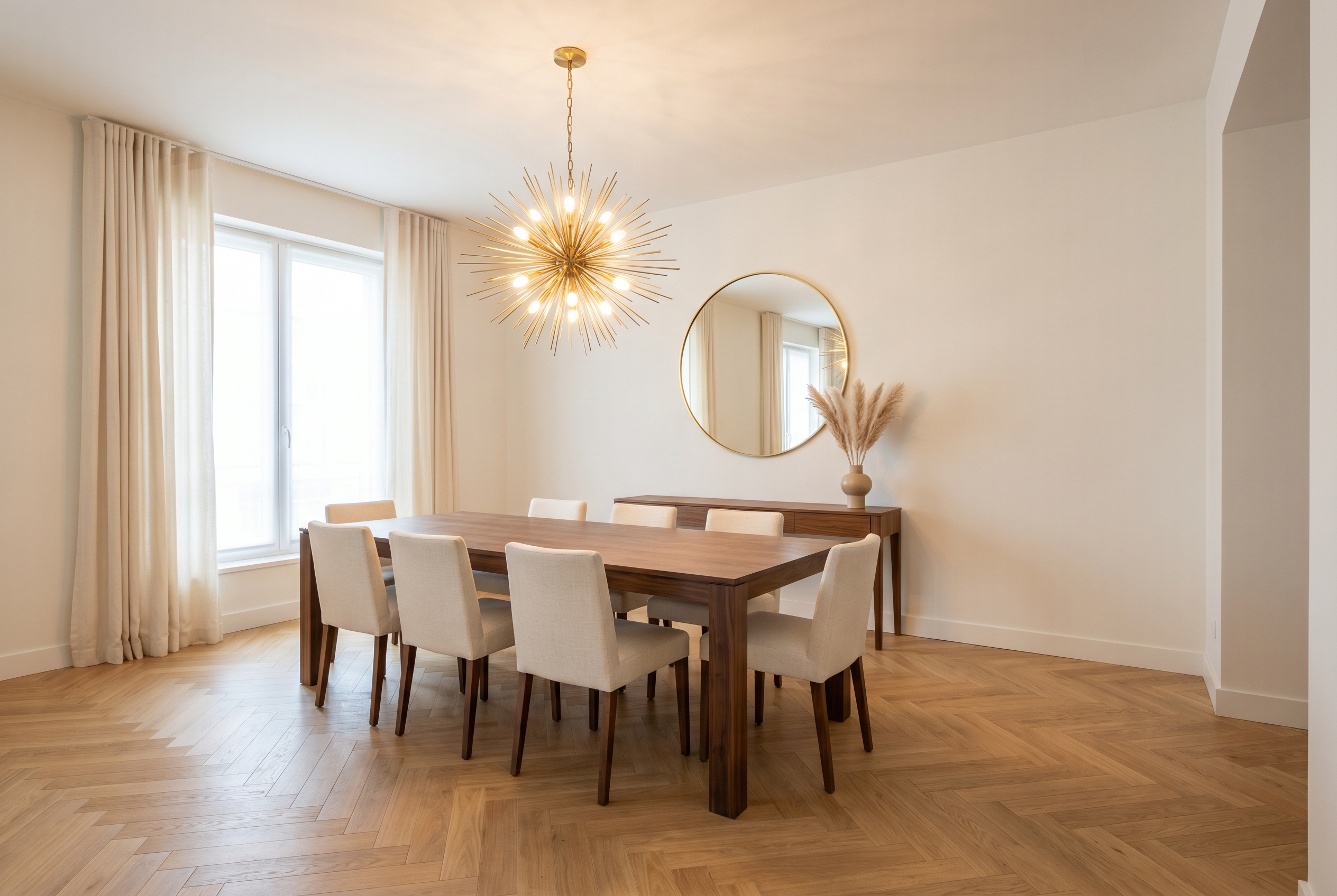 Before wallpaper installation - plain dining room